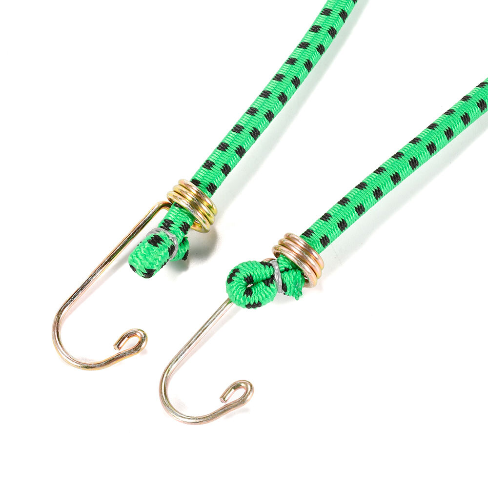 OEM 2pk 8mm latex bungee cord tie down with metal hooks for luggage factory