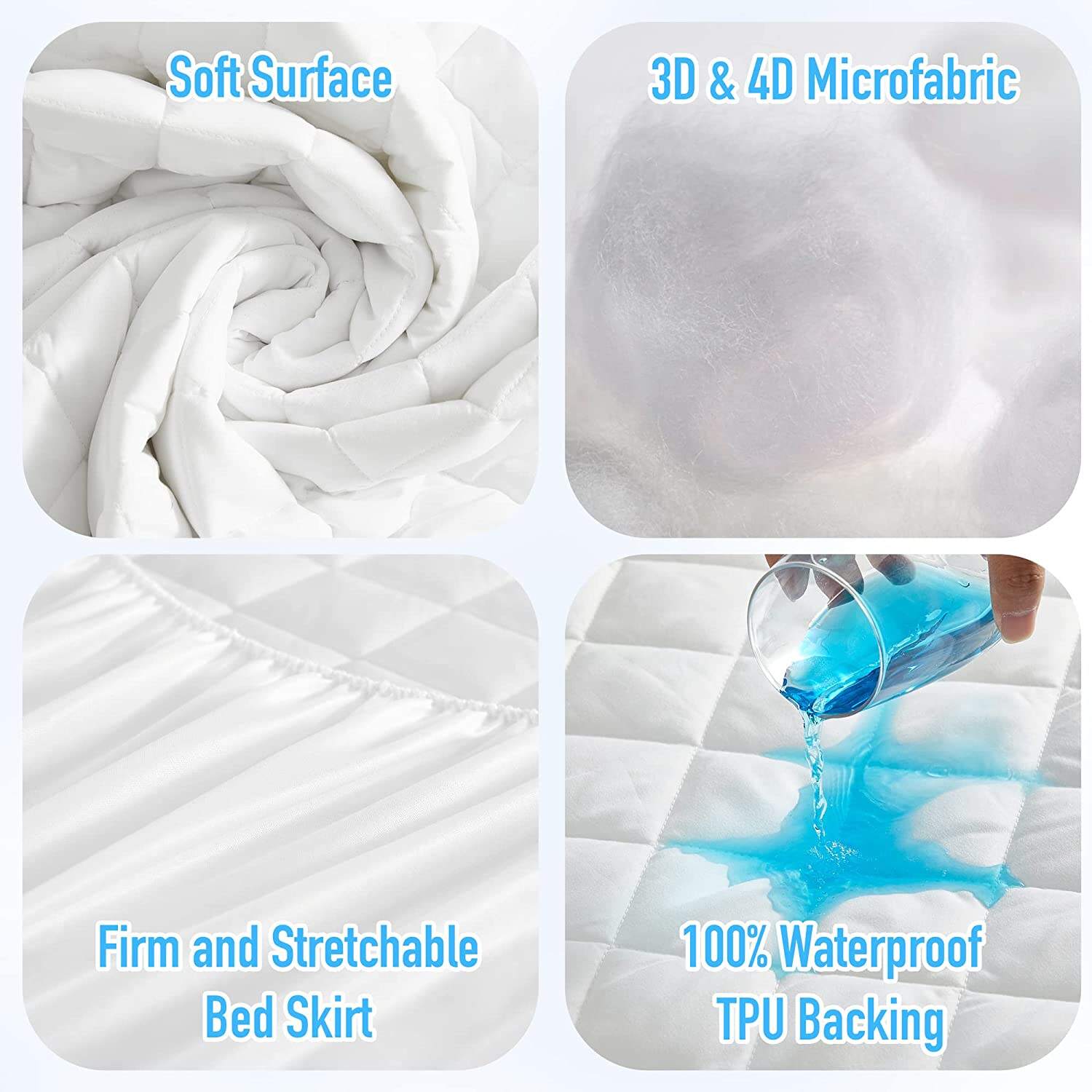 OEKO-Tex Wholesale Soft Breathable 100% microfiber hypoallergenic waterproof mattress protector manufacture