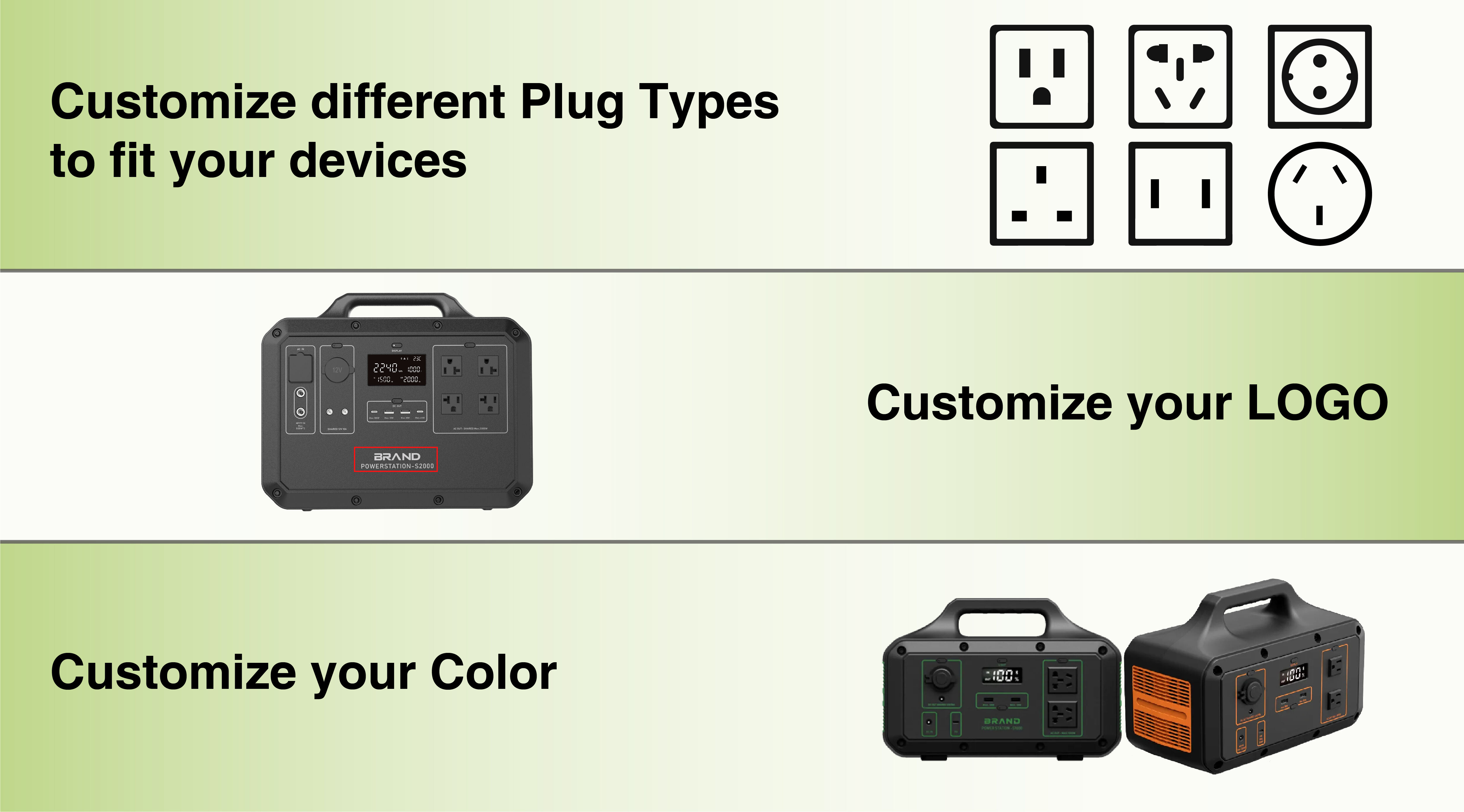 High Quality Wholesale Custom Color US EU Plug 2000W Cheap Lithium Power Station Portable Power Station For Laptop manufacture