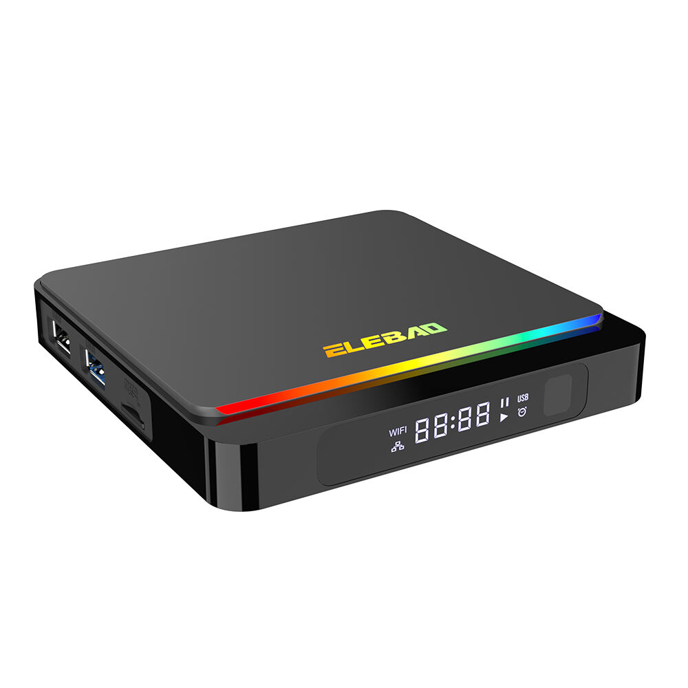 Patent design Android 11 S905X4 2.4/5G dual band wifi 8K AV1 decode with Dynamic RGB light smart tv box