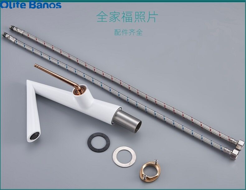 High Quality White Basin Faucet Deck Mounted Single hole Handle Tap Hot and Cold Mixer Tap With Art Style Brass supplier