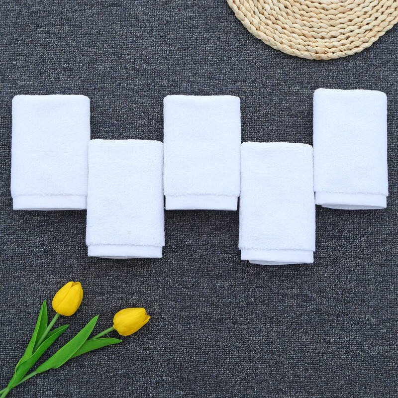 Hot Sale Pure White Plain Dyed High Quality Hand Towels 100% Cotton details