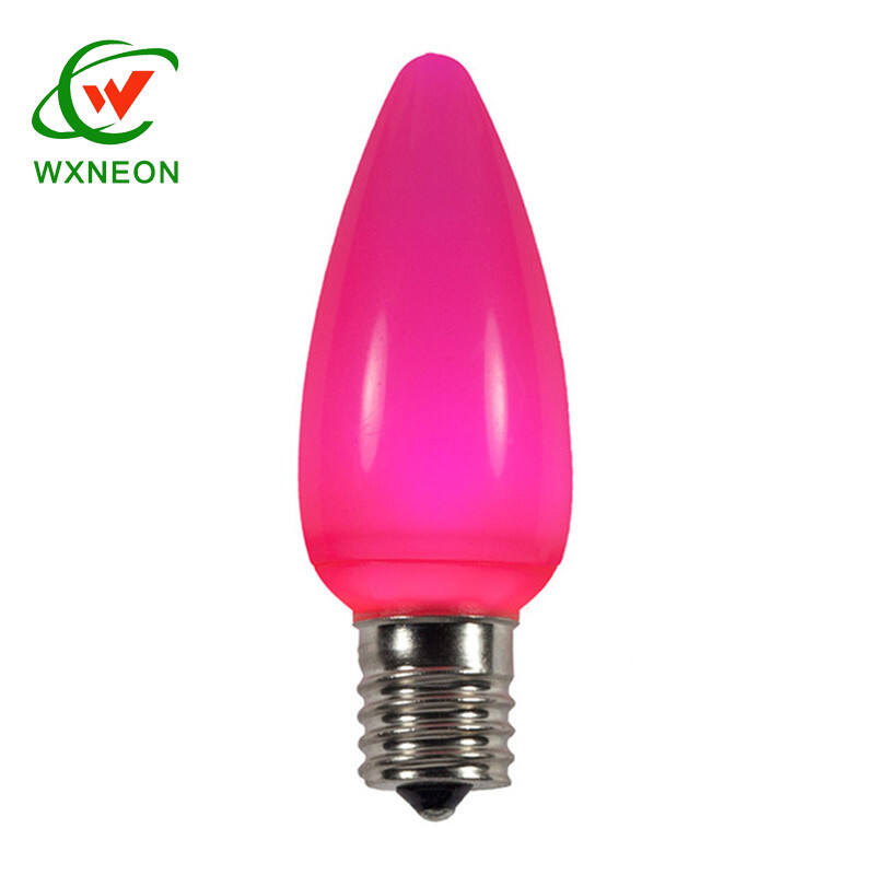 LED Smooth Colored C9 Christmas Light Bulbs for E17 Sockets supplier