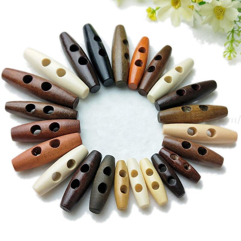 Custom 2 hole natural wood toggle buttons for coat