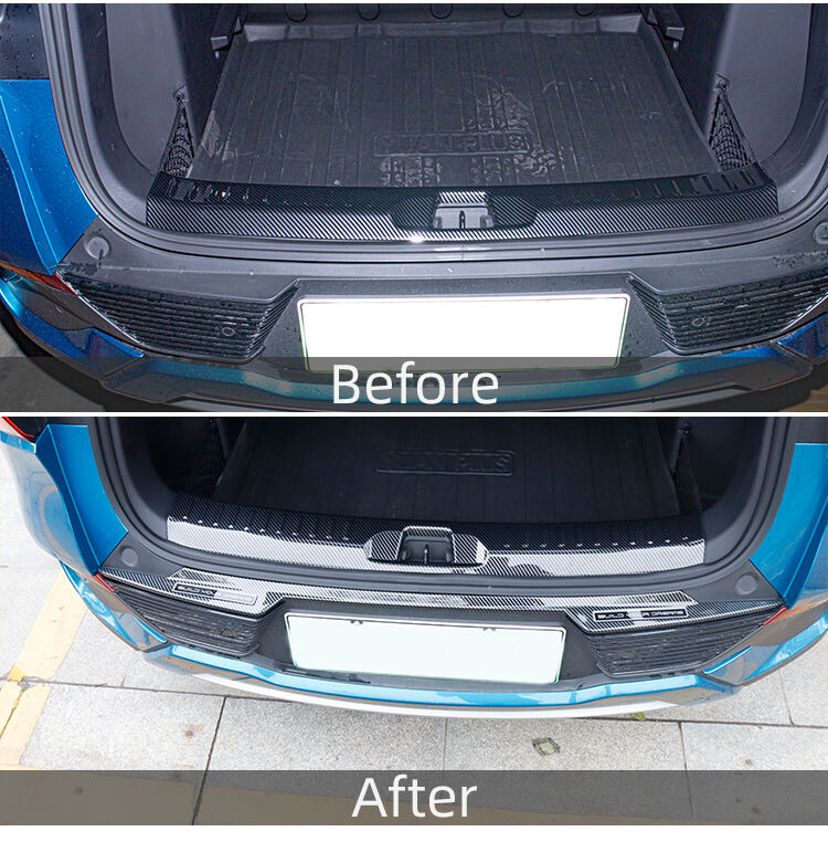 Car Exterior Accessories Rear Trunk Protector Guard ABS Imitate Carbon Outer Rear Trunk Guard Sticker For BYD ATTO 3 Yuan Plus manufacture