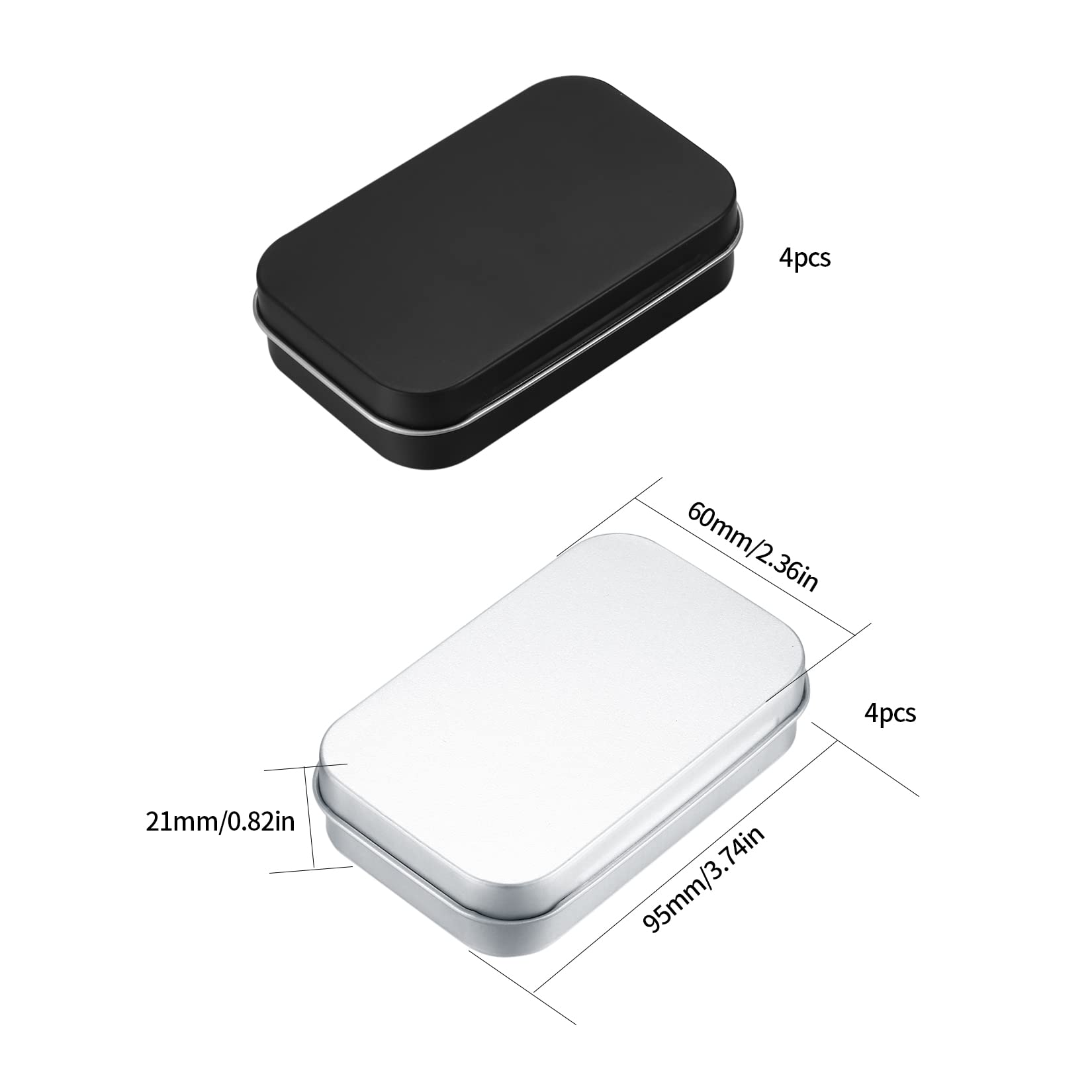 Customized print rectangular usb black blechdose mit deckel tin case with hinged rectangle latas de metal supplier