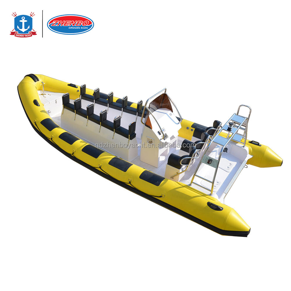 fiberglass semi-rigid inflatable fiberglass boat 700 Tourist boat yacht factory