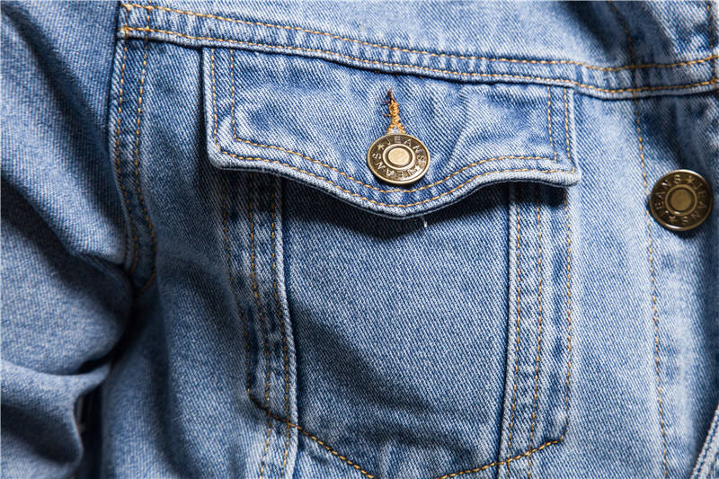 Customation High Quality Man Simple Casual Lapel Joker Blue Denim Coat Men's Large Size Jean Jacket Men's Jean Jacke Coats supplier