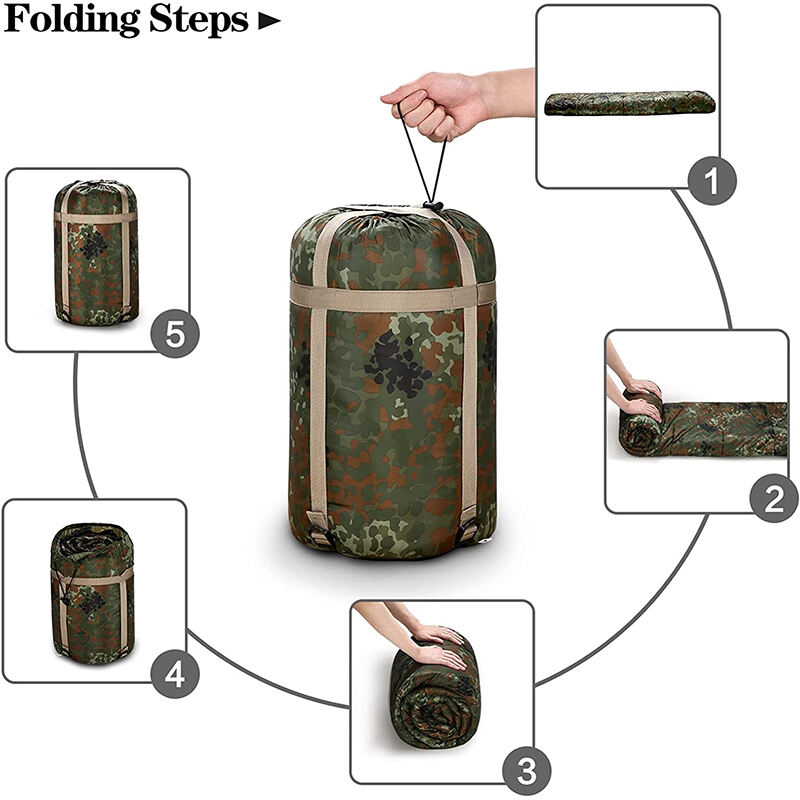 Camping 3-4 Seasons Warm & Cold Waterproof Lightweight camouflage outdoor sleeping bag factory