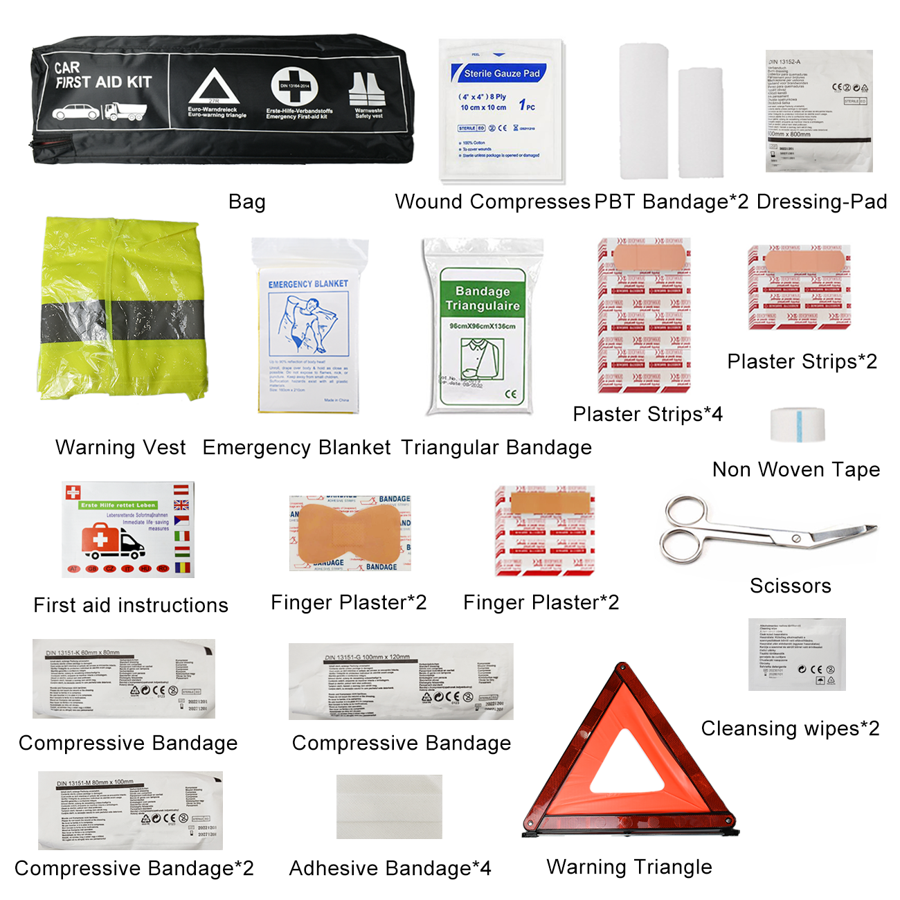 Anthrive DIN 13164 Roadside Emergency Bag Waterproof First Aid Bag Vehicle Car First Aid Kit With Medical Supplies For Travel details