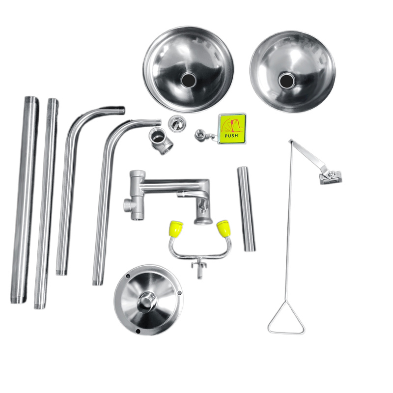 Wholesale Stainless steel ss 304 combination safety emergency eyewash shower with eyewash details