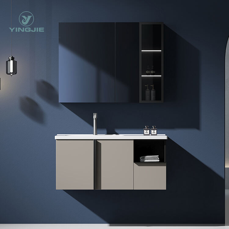 design bathroom cabinets table with led light makeup mirror wash basin vanity for hotel supplier