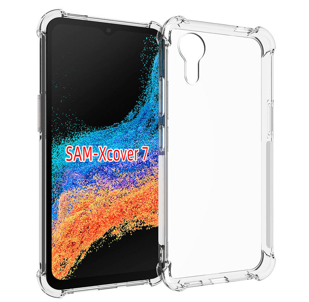 Clear Phone Case For Samsung Galaxy Xcover 7 Glitter Anti Fall Customize Precision Hole Tpu Transparent