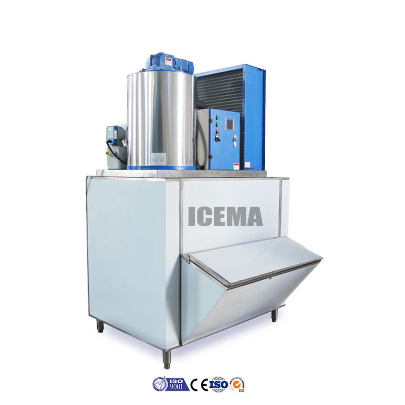 Ice Snow Flake Making Machine snow ice flake maker machine with ice storage bin manufacture