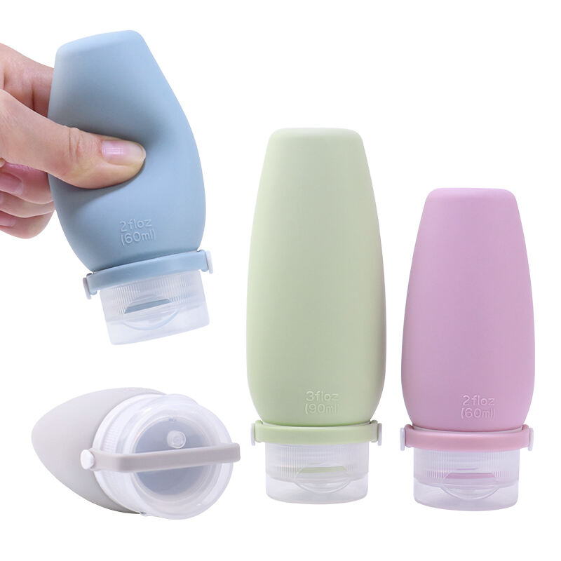 60ml/90ml Leak Proof Refillable Squeezable Container Silicone Travel Bottles