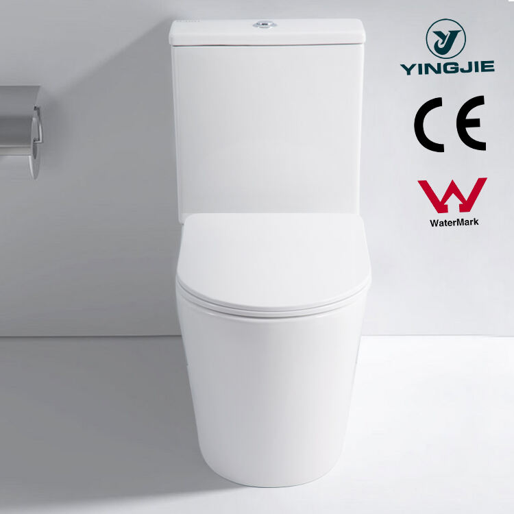 Watermark CE Rimless Washdown Water Closet P-trap Commode australian standard Ceramic Two-Piece Toilet details