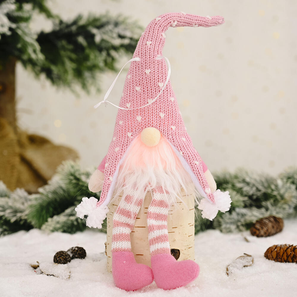 Christmas Gnome Light Plush Gnomes Gonk With Lights & Long Legs Hanging Ornaments details