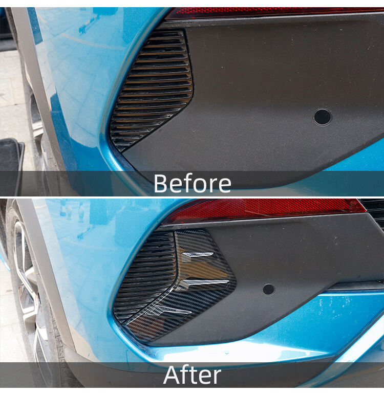 Car Exterior Parts New Style Fog Light Lamp Cover Trims ABS Imitate Carbon Decorative Accessories For BYD Atto 3 Yuan Plus Access supplier