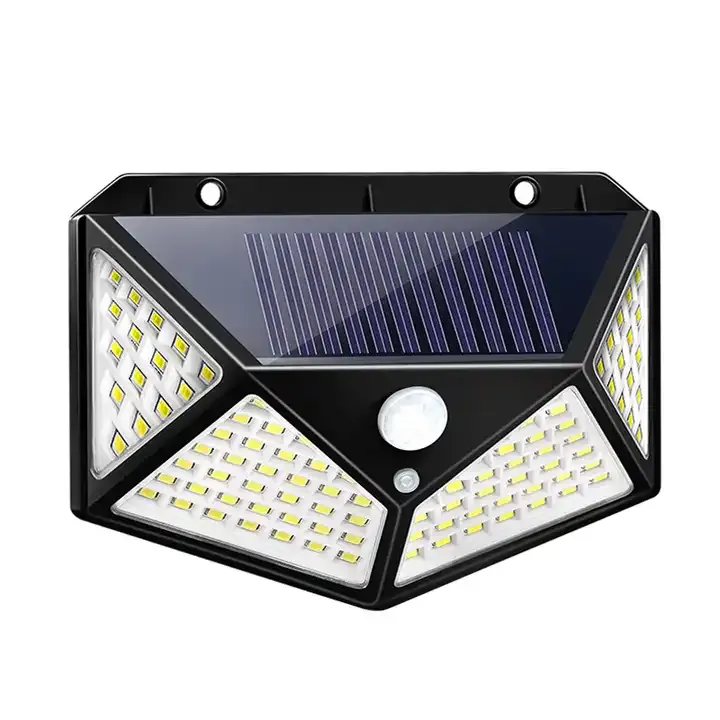 100 LED 3 Modes Solar Powered Garden Wall Light Lamp Outdoor Sensor Waterproof Exterior Lamp manufacture