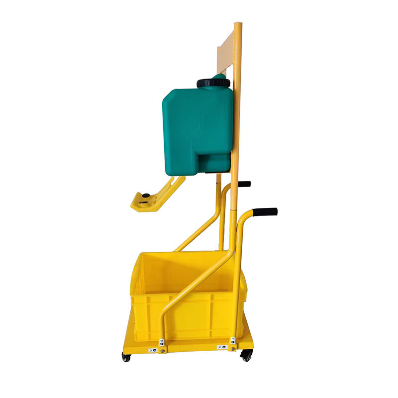 Easy move 60L 70L eye wash station emergency safety Portable eyewash solution 16 gallon emergency safety eye wash with cart supplier