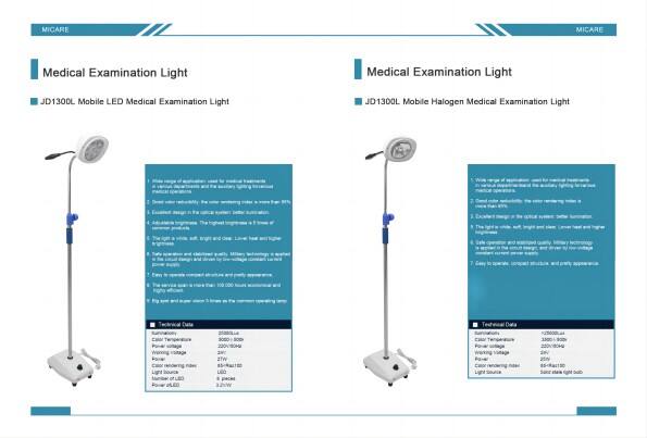 MICARE JD1300L Lampu Pemeriksaan Halogen Lampu Pemeriksaan Hewan untuk Rumah Sakit Hewan Peliharaan atau Klinik Pemasok Lampu Ruang Operasi Bedah