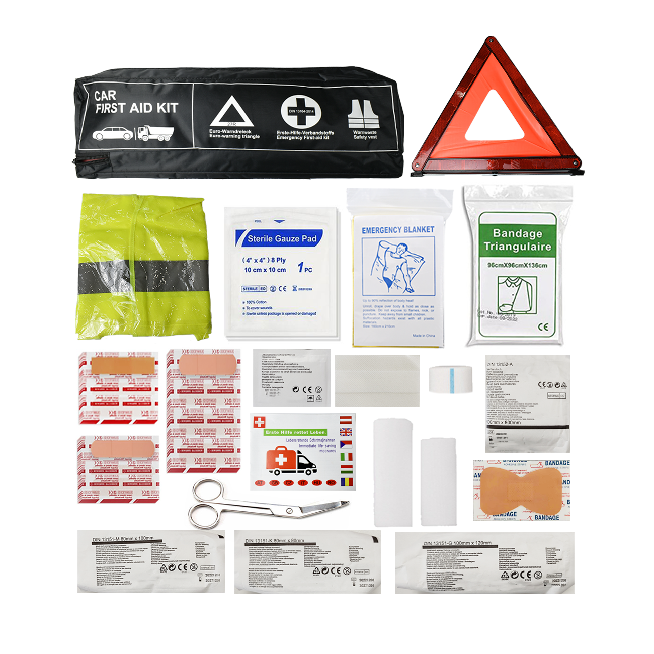 Anthrive DIN 13164 Roadside Emergency Bag Waterproof First Aid Bag Vehicle Car First Aid Kit With Medical Supplies For Travel details