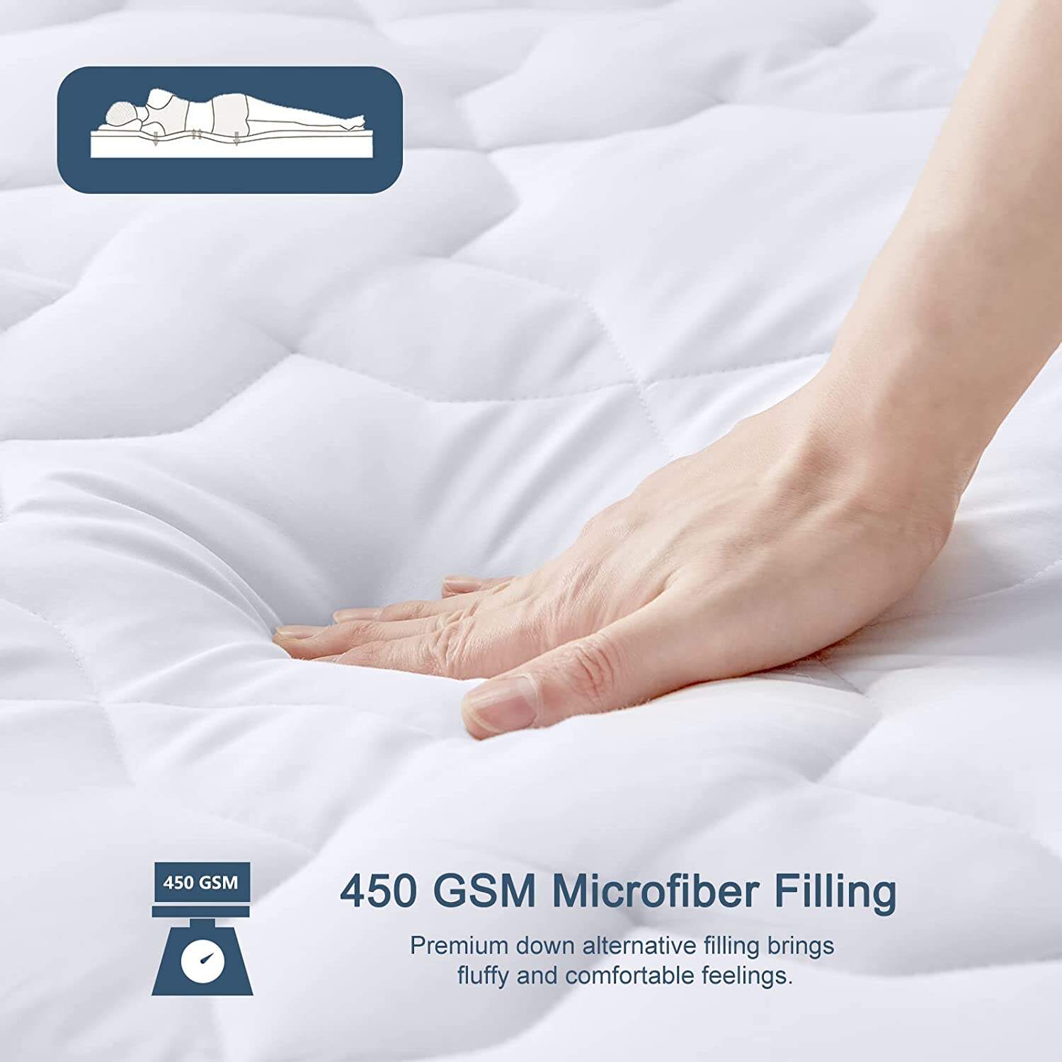 Wholesale high quality Custom white 100% cotton sleeping hotel home use bed mattress protector details