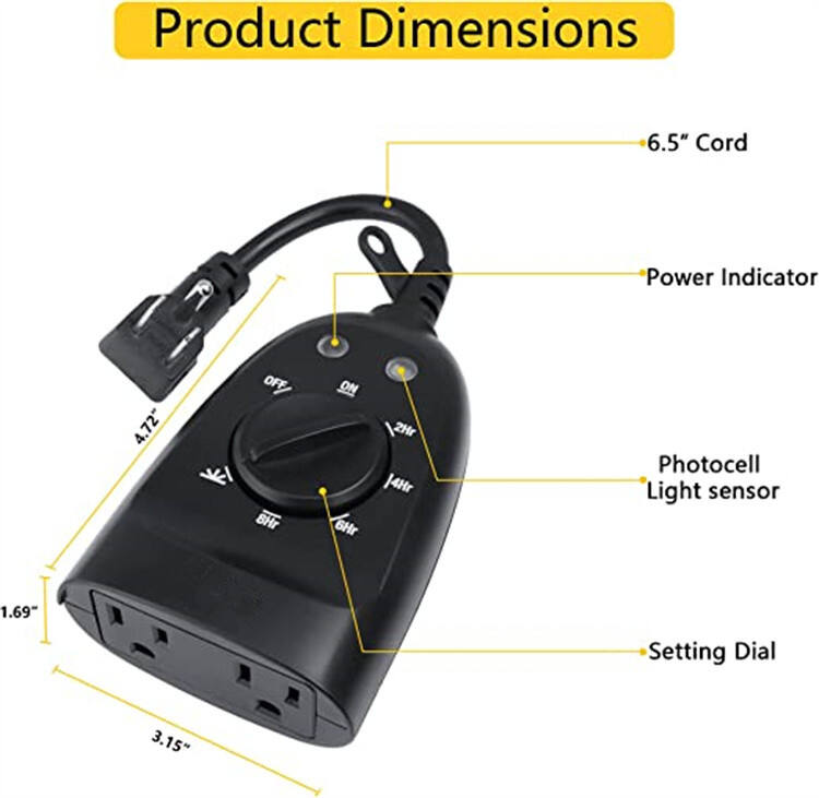 Countdown Timer Photocell Function 2 US Socket Outlets for Outdoor Christmas Lighting Holiday Patio Decorating supplier