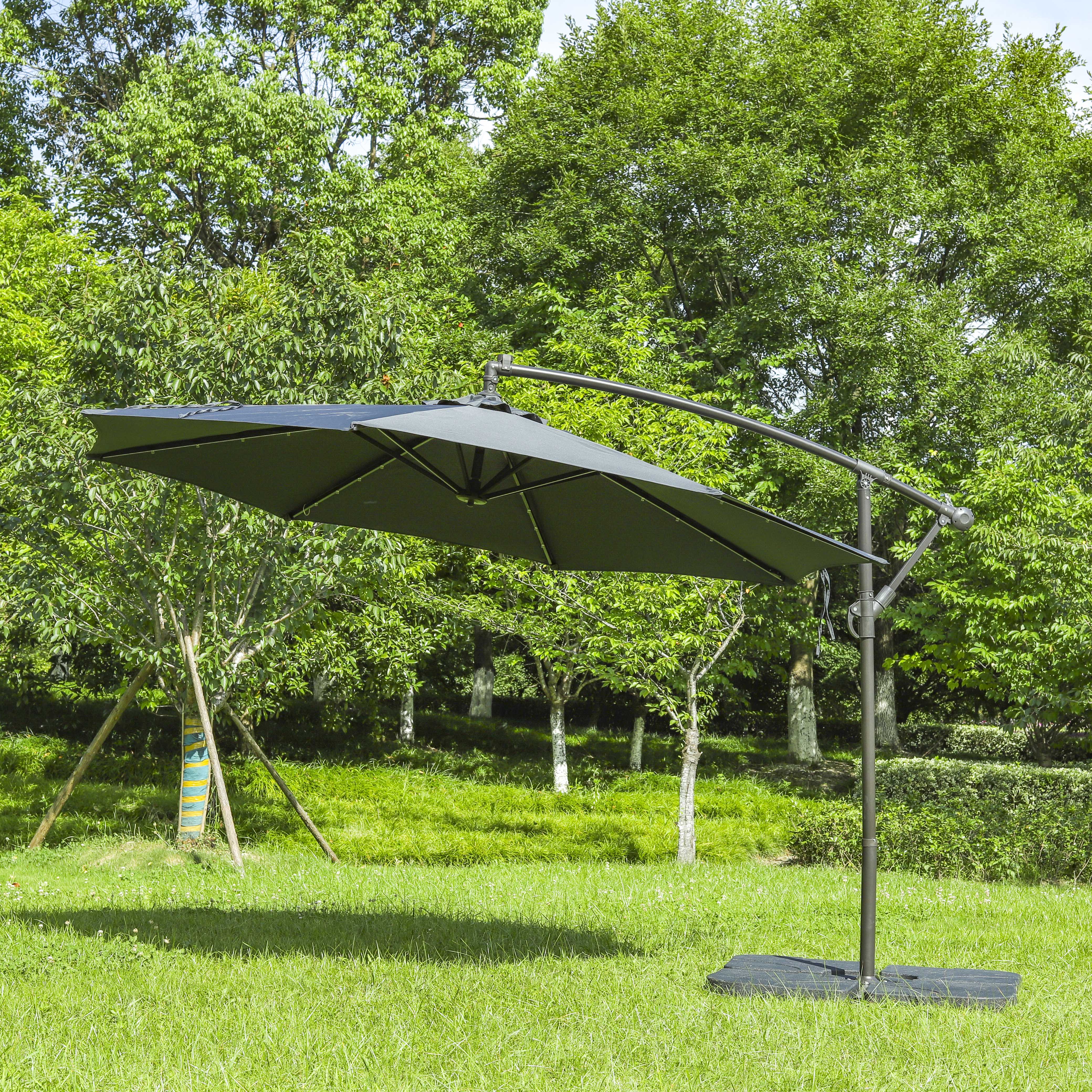 Garden courtyard leisure ways parasol solar LED umbrella iron fringe umbrellas Support customization details