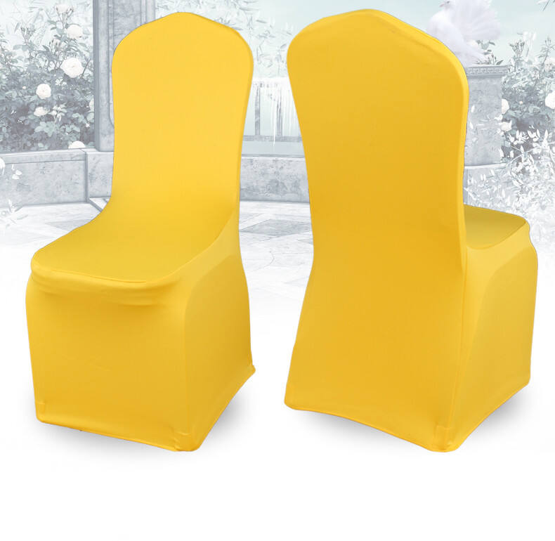 Stretchable spandex orange chair covers for restaurant