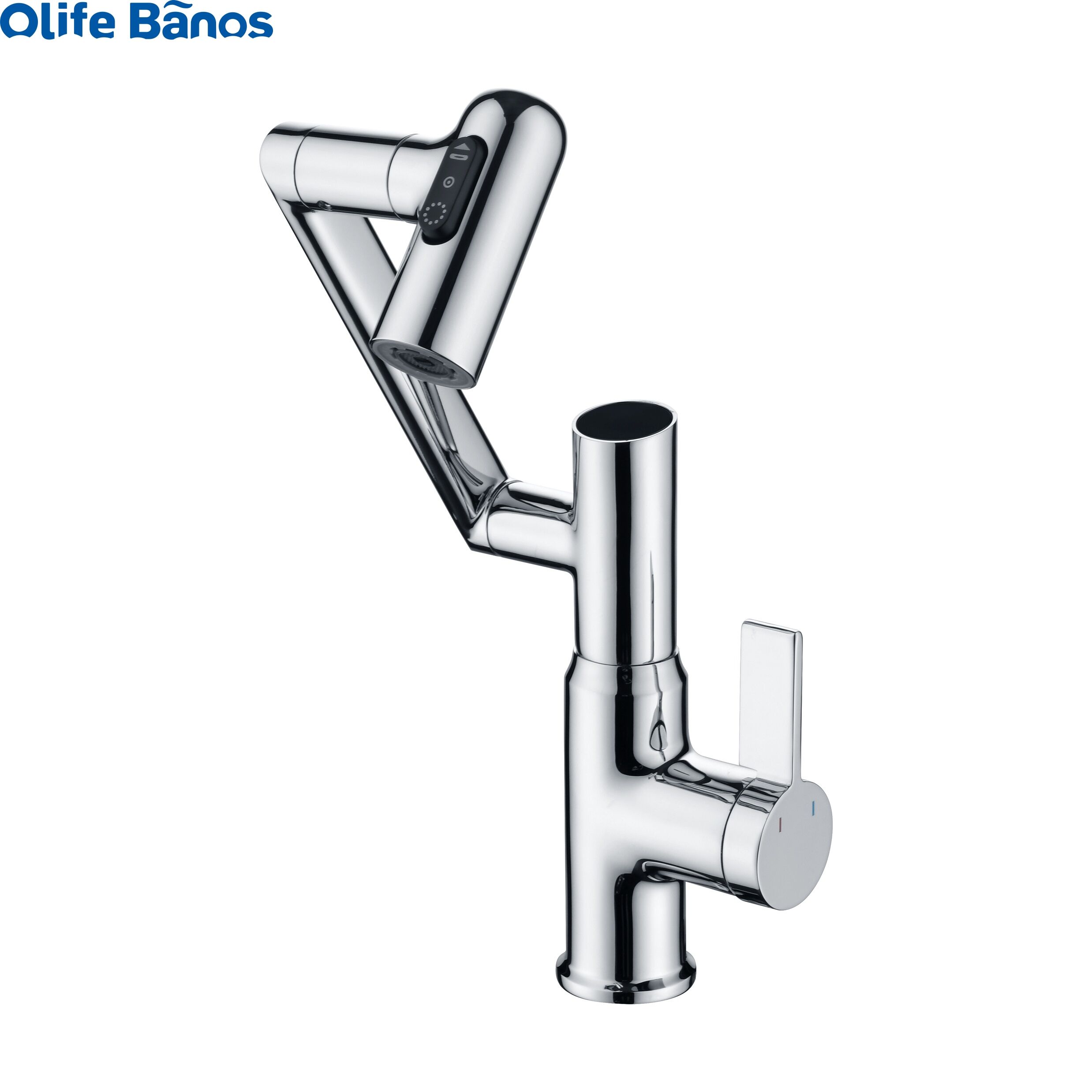 New Design Hot and Cold Mixer Luxury 3 Functions Digital Display Brass Folding Rotation Bathroom Wash Basin Faucet supplier