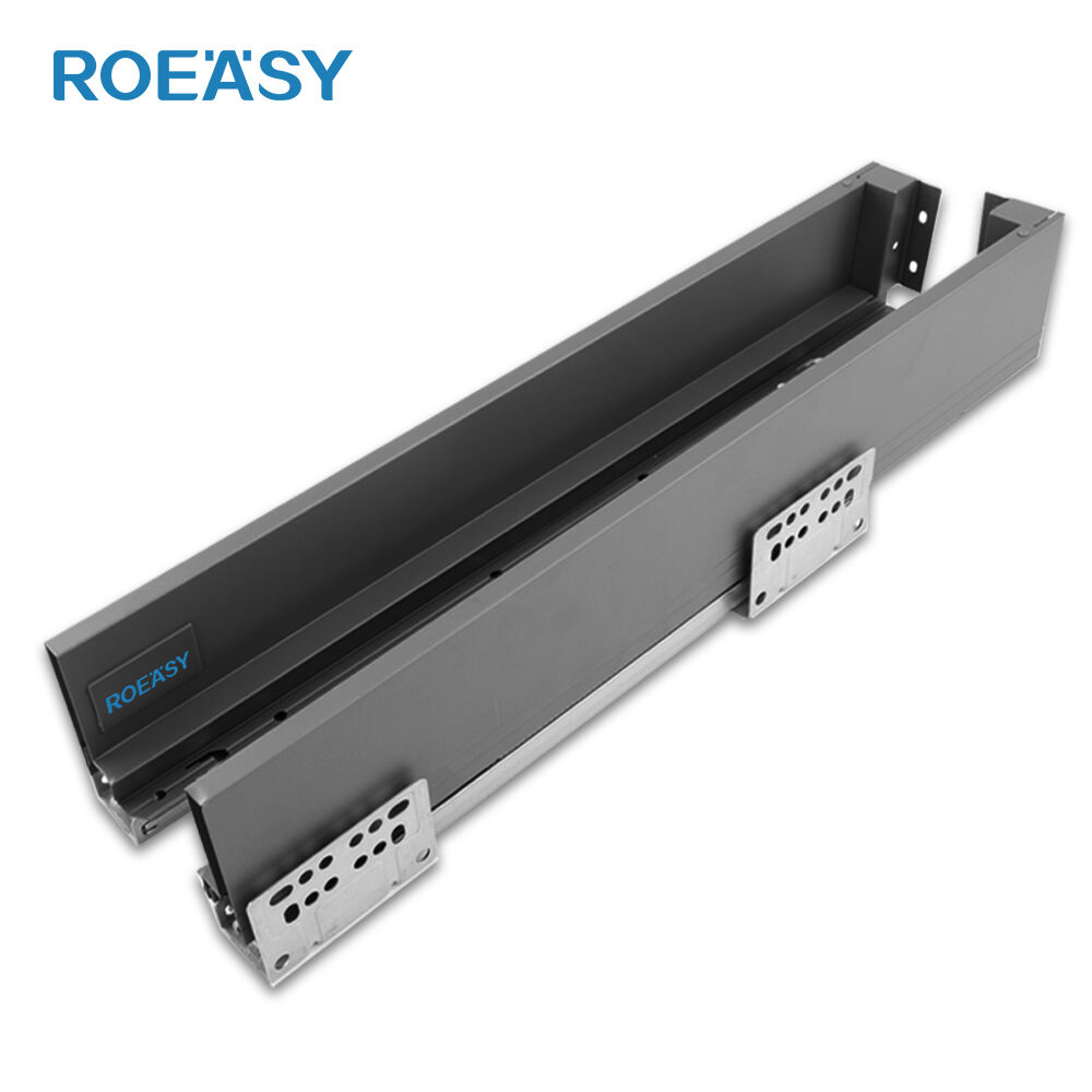 ROEASY TD-195T 68MM furniture hardware kitchen cabinet soft close metal drawer slide slim tandem box