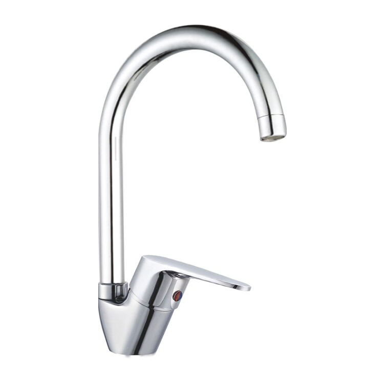 New design single lever water long spout water sink modern brass chrome kitchen taps white faucet for kitchen sink details