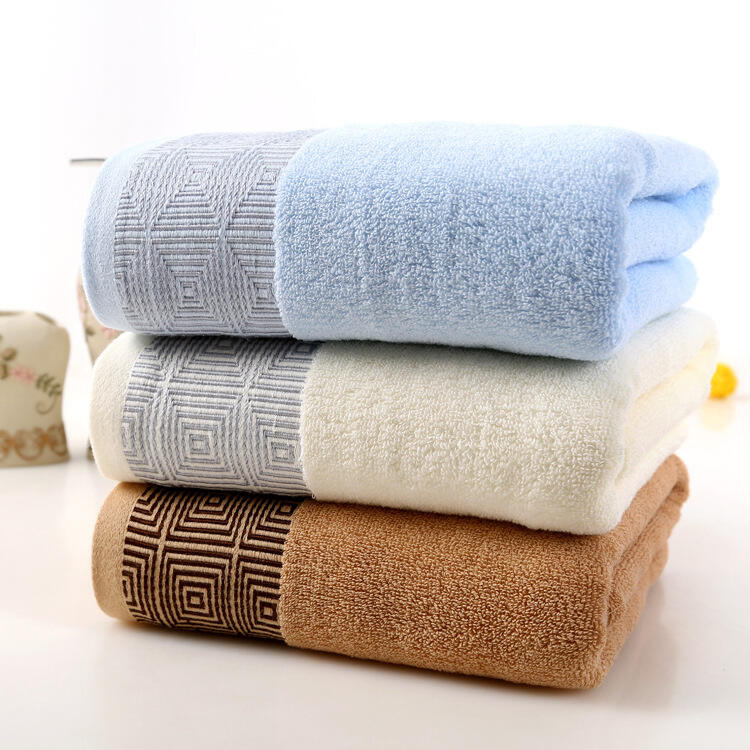 Plain Thick Absorbent Pure Cotton Comfortable face Bath Towels manufacture