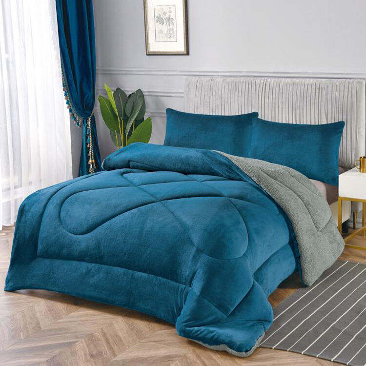 Luxury Custom Super Soft Flannel Fleece  Blanket winter comforter sherpa with Pillowcase details