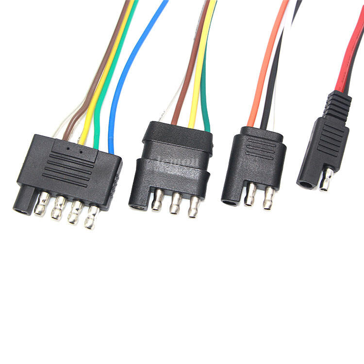 Male To Female Extension Cable 5 Way 2 3 4 Pin 4-flat Wire SAE Trailer Connector Wiring Harness details