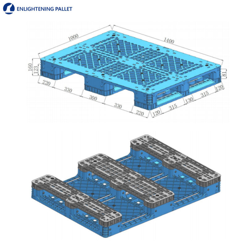 wholesale Pallet Prices1400x1000 heavy duty Single Face steel reinforced hdpe china Euro Plastic pallet for sale details