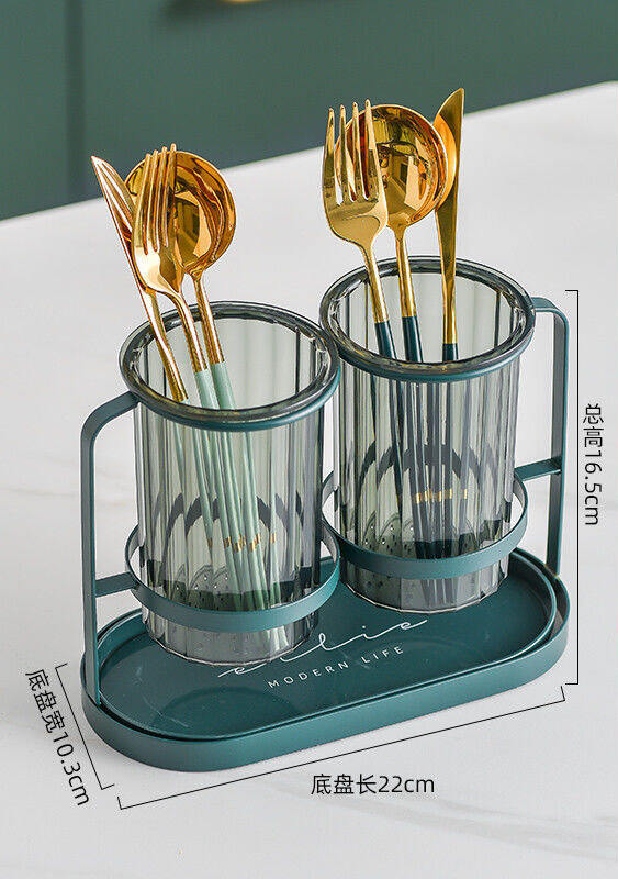 Transparent simple light luxury chopsticks drum wall hanging drain shelving chopsticks storage box kitchen factory