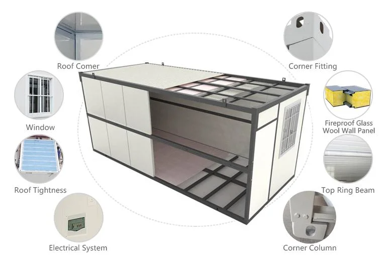 Fast installation foldable container house foldable office prefab container home for living office manufacturer provide supplier