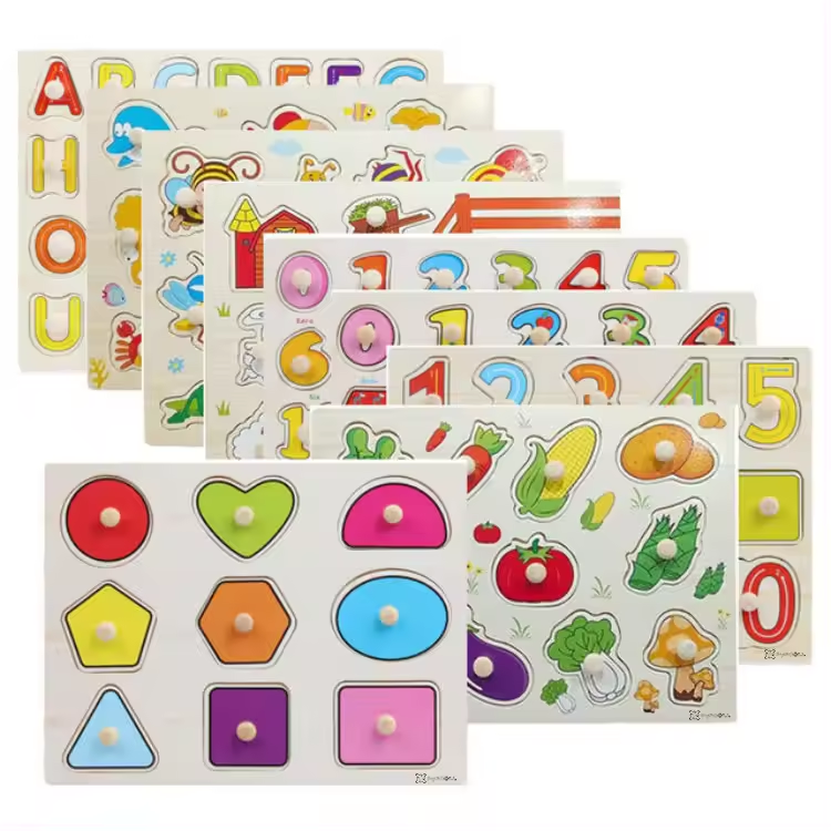 Lernspielzeug Holzpuzzles für Jungen Mädchen im Alter von 2 3 4 5 Jahren 3D-Holzpuzzlespielzeug Montessori-Puzzle Holzspielzeug