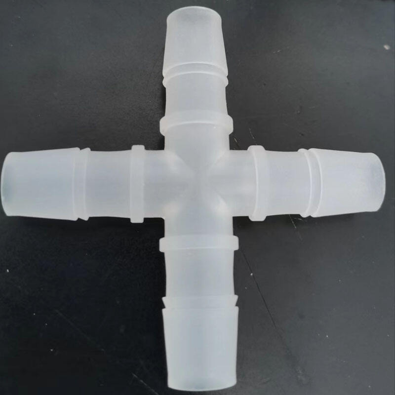 5/16"Aquarium Peristaltic Pump Plastic X Type Cross 4 Ways Tubing Barbed Connector Fittings details