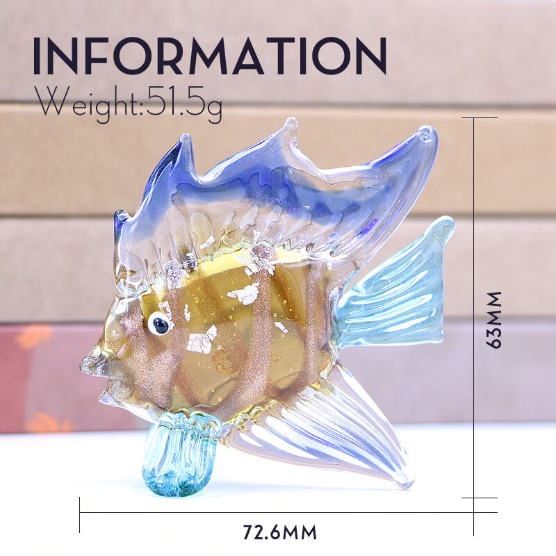 Hand Blow Large Beautiful  Murano Glass Fish Ornament Tropical Aquarium Decoration manufacture