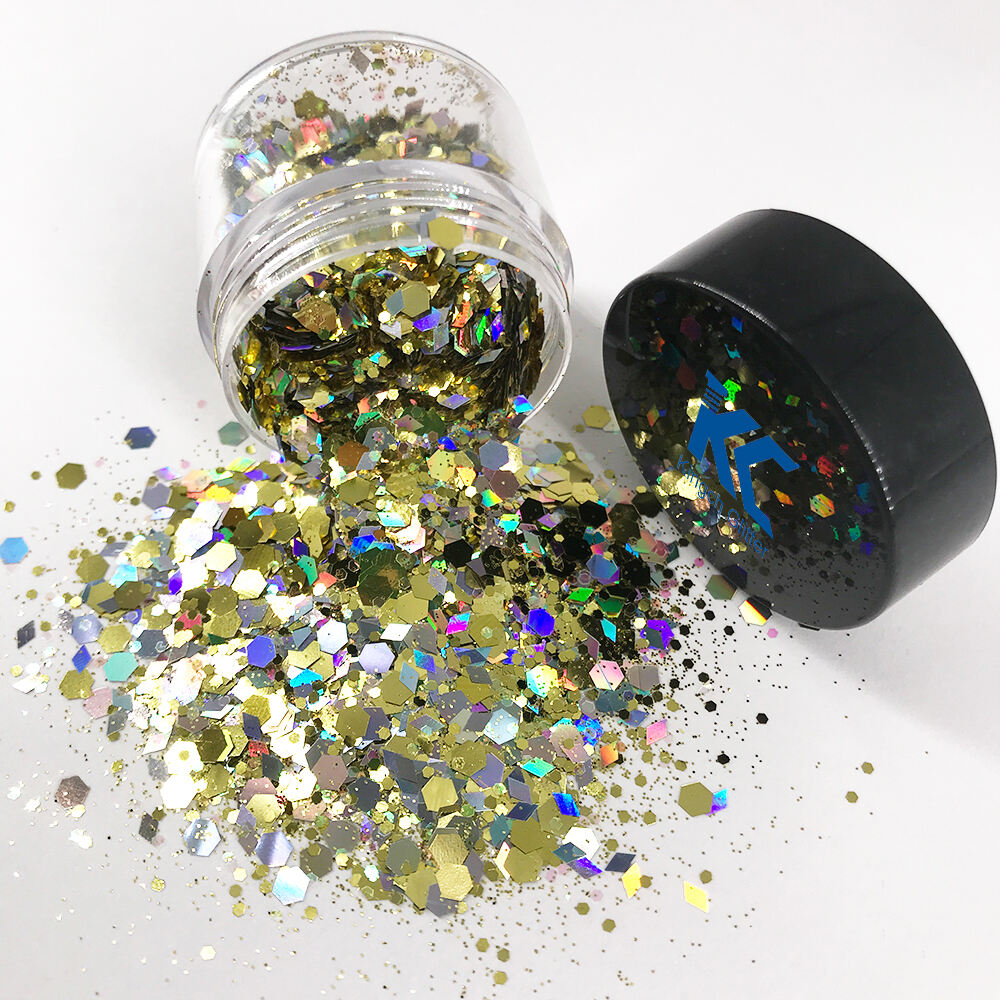 High quality solvent resistant chunky glitter for walls for Cosmetics&Crafts