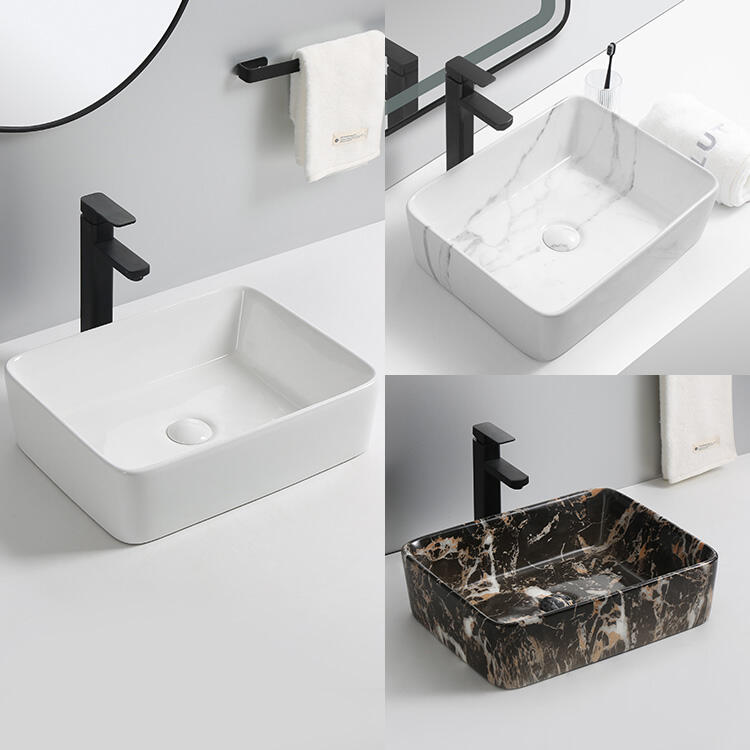 Natural Clean Simple White Marble Ceramic Sinks Art Basin Counter Top Wash Basin manufacture