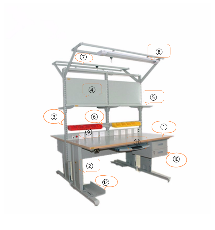 Leenol industrial adjustable table anti static production line lab electronic esd workbenches factory