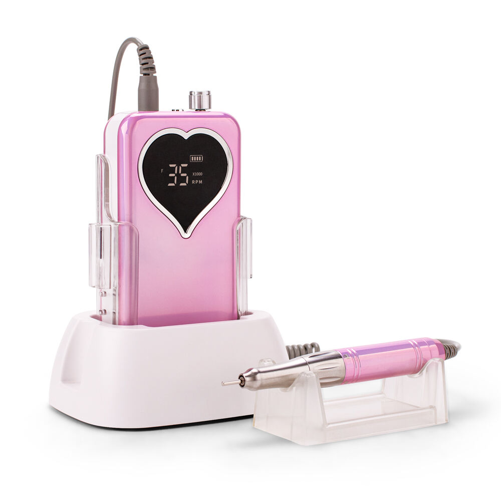 Coreless Motor Electric Nail File Unicorn Pink 35000rpm Cordless Nail Drill Machine Rechargeable