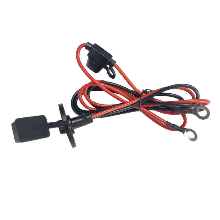 SAE Female Socket to O Ring Terminal With Fuse Holder Extension Cable For Battery Charger details