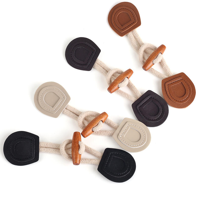 Wholesale wooden leather sew coat toggle button for coat