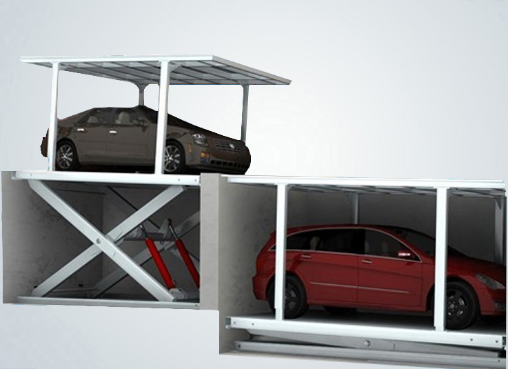 Underground Hidden underground garage Double layer scissor car lift factory