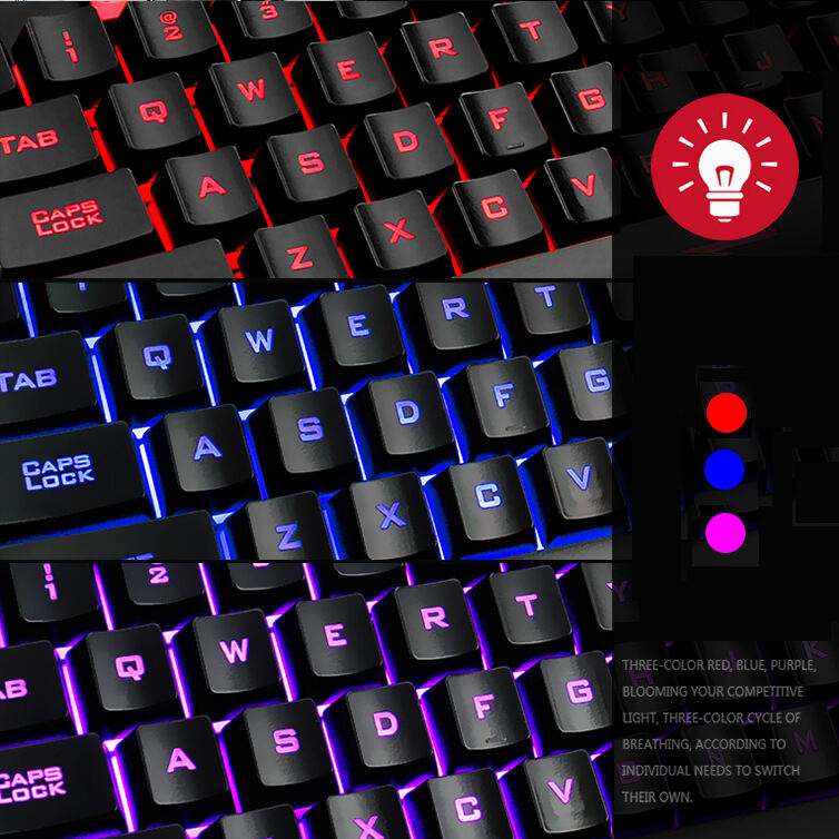 2021 Best Colorful LED lighting backlit Wired Gamer Gaming Keyboard Mouse Headphone set 3 in 1 Combo for Laptop Computer manufacture